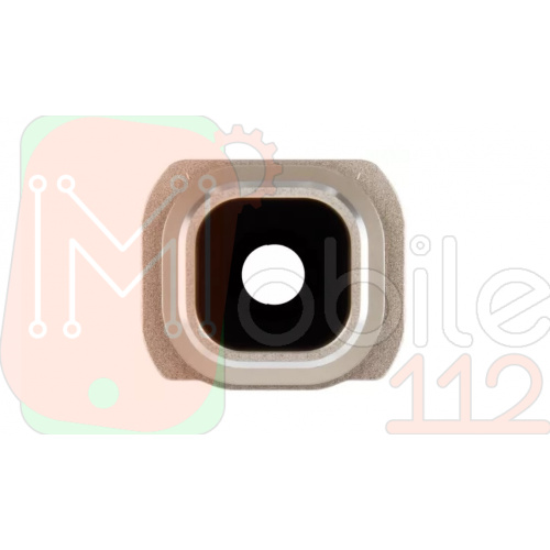 Скло камери Samsung Galaxy S6 G920F (чорне в золотистій рамці)