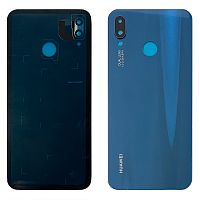 Задня кришка Huawei P20 Lite ANE-LX1 (синя зі склом камери)