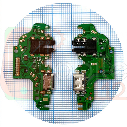 Шлейф Huawei P40 Lite JNY-LX1 с разъемами зарядки и наушников - нижняя плата (AAA)