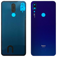 Задня кришка Xiaomi Redmi Note 7 m1901f7g, Redmi Note 7 Pro m1901f7s (синій оригінал Китай зі склом камери)