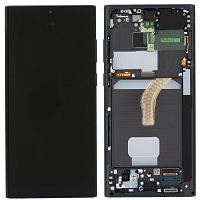 Дисплей Samsung Galaxy S22 Ultra 5G S908 з тачскріном (OLED Small Glass з рамкою)