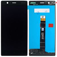 Дисплей Nokia 3 TA-1032, TA-1020 + тачскрин (черный оригинал Китай)