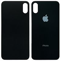 Задняя крышка Apple iPhone XS (черная AAA с большим отверстием)