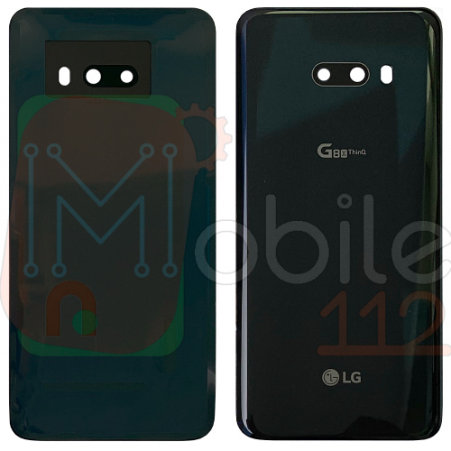 Задня кришка LG G8X ThinQ G850UM (чорна оригінал Китай зі склом камери)