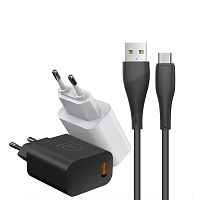 Зарядное устройство WUW-T73 USB QC3.0 18W Lightning (белое)