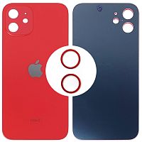 Задня кришка Apple iPhone 12 (червона оригінал Китай з кільцями)