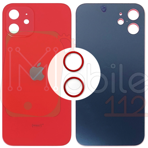 Задня кришка Apple iPhone 12 (червона оригінал Китай з кільцями)