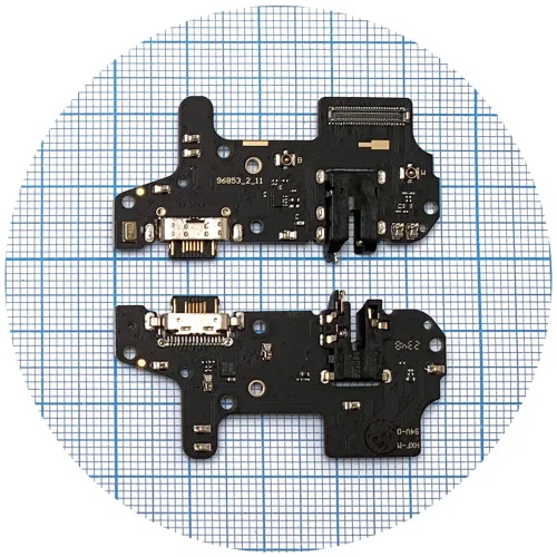 Шлейф Motorola Edge 20 Lite XT2139-1 з роз'ємами зарядки, навушників та мікрофоном - нижня плата (оригінал Китай)