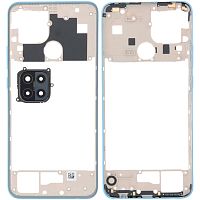 Рамка корпусу Oppo A15, A15S, A35 (блакитна зі склом камери)