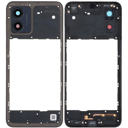 Рамка корпусу Motorola Moto E13 XT2345 (чорна зі склом камери)