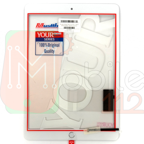 Тачскрин Apple iPad 10.2 2021 A2602, A2603, A2604, A2605, iPad 9 (белый Mustbby полный с кнопкой)