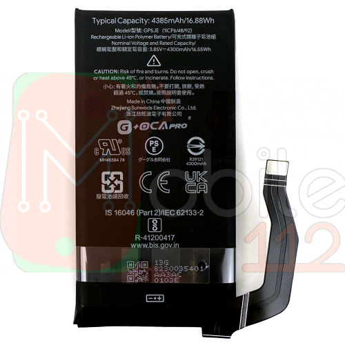 Акумулятор Google GP5JE Pixel 7A (оригінал G+OCA Pro 4385 mAh)
