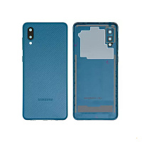 Задня кришка Samsung Galaxy A02 A022F (синя зі склом камери)