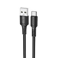 Кабель зарядки Borofone BX116 Certain USB A - Type-C 3.0A 1m Чорний