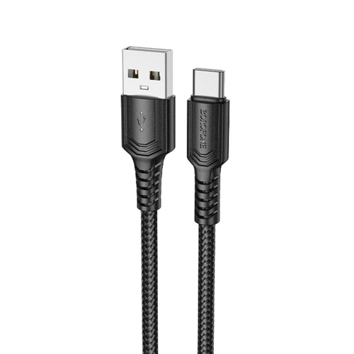 Кабель зарядки Borofone BX116 Certain USB A - Type-C 3.0A 1m Чорний Кабель зарядки Borofone BX116 Certain USB A - Type-C 3.0A 1m Чорний