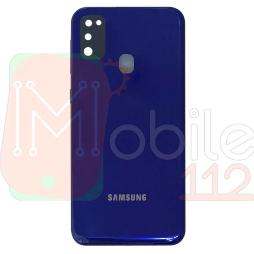 Задня кришка Samsung Galaxy M21 M215F (синій оригінал Китай зі склом камери)