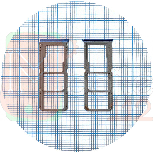 Держатель Sim карты Oppo A16, Oppo A16s (голубой на 2 SIM + Micro SD)