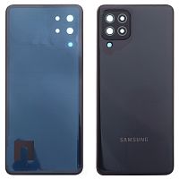 Задняя крышка Samsung Galaxy A22 4G A225F (черная со стеклом камеры)