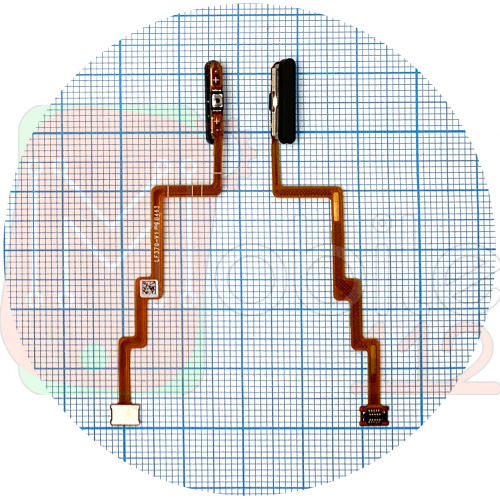 Шлейф Xiaomi Poco F3, Mi 11i с кнопкой включения и сканером отпечатка пальца (черный оригинал Китай)