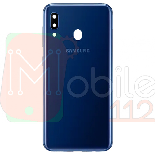 Задня кришка Samsung Galaxy A20 2019 A205F (синій оригінал Китай зі склом камери)