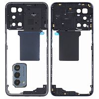 Рамка корпуса OnePlus Nord N200 5G (синяя со стеклом камеры)