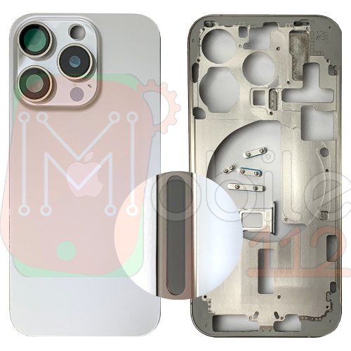 Корпус Apple iPhone 15 Pro у зборі (білий, White Titanium US без SIM)