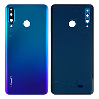 Задня кришка Huawei P30 Lite MAR-LX1 (24MP синя оригінал Китай зі склом камери)