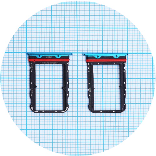 Тримач SIM карти Xiaomi Mi Note 10, Mi Note 10 Pro, Mi Note 10 Lite, Mi CC9 Pro (синій на 2 SIM)