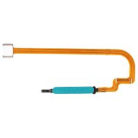 Шлейф Xiaomi Redmi 9T, Poco M3 с кнопкой включения и сканером отпечатка пальца (зеленый оригинал Китай)