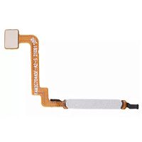 Шлейф Xiaomi Redmi 10, Redmi 10 2022, 10 Prime, 10 Prime 2022 з кнопкою включення та сканером відбитка пальця (AAA сріблястий)