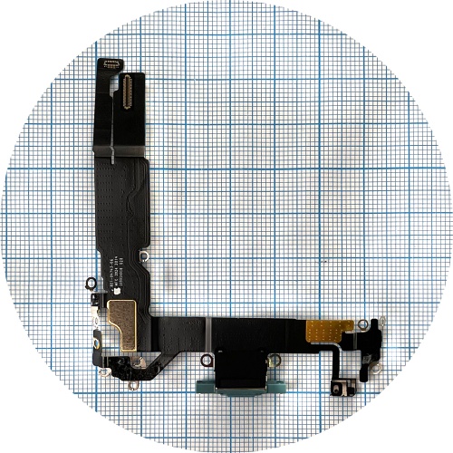 Шлейф Apple iPhone 16 з роз'ємом зарядки та мікрофоном (м'ятний Teal оригінал 100%)