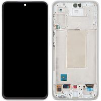 Дисплей Samsung Galaxy A36 5G A366 з тачскріном (оригінал OEM SP із сріблястою рамкою)