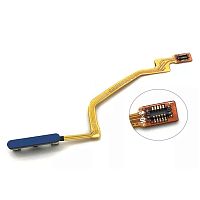 Шлейф Xiaomi Poco X3, X3 NFC, X3 Pro с кнопкой включения и сканером отпечатка пальца (AAA синий)