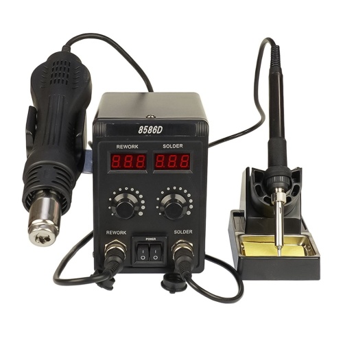 Паяльная станция Aida 8586D, фен с датчиком наклона (700W), паяльник с термоэлементом Hakko (60W), цифровая индикация Паяльная станция Aida 8586D, фен с датчиком наклона (700W), паяльник с термоэлементом Hakko (60W), цифровая индикация
