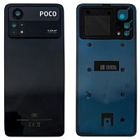 Задняя крышка Xiaomi Poco X4 Pro 5G (черная Original New со стеклом камеры)