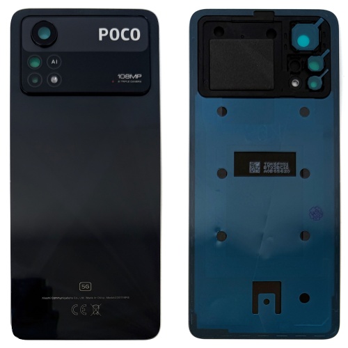 Задня кришка Xiaomi Poco X4 Pro 5G (чорна Original New зі склом камери)
