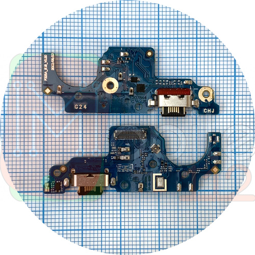 Шлейф Motorola Moto G24 XT2423-1, Moto G24 Power з роз'ємом зарядки та мікрофоном - нижня плата (AAA)