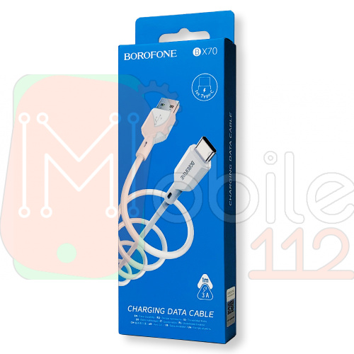 Кабель зарядки Borofone BX70 USB - Type C 1м 3А білий