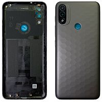 Задняя крышка Motorola Moto E20 XT2155 (серая оригинал Китай со стеклом камеры)