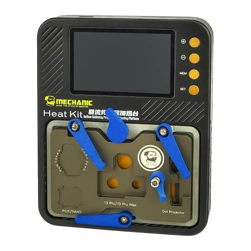Переднагрівач з РК-дисплеєм Mechanic Heat Kit i14 для ремонту камер і плат, з платформами та трафаретами iPhone X-14 Pro Max