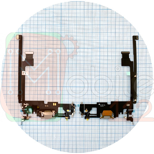 Шлейф Apple iPhone 12 Pro Max с разъемом зарядки и микрофонами (серый оригинал Китай)