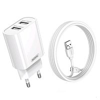 Зарядное устройство Remax Jane Series 2.1A Dual USB Charger Set RP-U35 Lightning (белое)