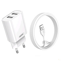 Зарядний пристрій Remax Jane Series 2.1A Dual USB Charger Set RP-U35 Lightning (біле)