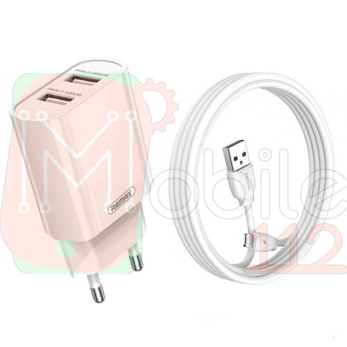 Зарядний пристрій Remax Jane Series 2.1A Dual USB Charger Set RP-U35 Lightning (біле)