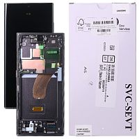 Дисплей Samsung Galaxy S23 Ultra 5G S918 + тачскрин (оригинал OEM SP с черной рамкой)