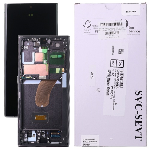 Дисплей Samsung Galaxy S23 Ultra 5G S918 з тачскріном (оригінал OEM SP із чорною рамкою)