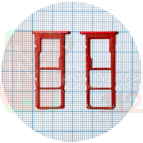 Тримач SIM карти Samsung Galaxy A02s A025F (червоний на 2 SIM + MicroSD)