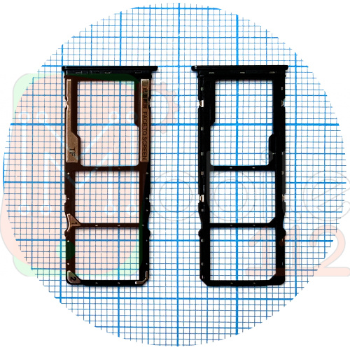 Держатель Sim карты Xiaomi Redmi 10C, Poco C40 (серый на 2 Sim + Micro SD)