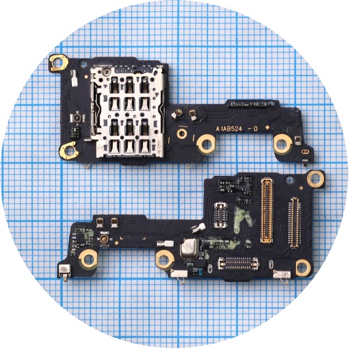 Шлейф Realme 10 Pro+ Plus RMX3687 з роз'ємом Sim-карти та мікрофоном - нижня плата (оригінал 100%)