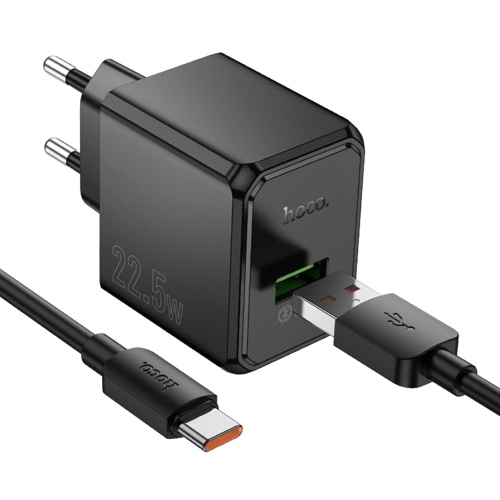 Зарядний пристрій Hoco CS17A Wish (1A) 22.5W multi-protocol Type-C (чорне) фото 2 Зарядний пристрій Hoco CS17A Wish (1A) 22.5W multi-protocol Type-C (чорне) фото 2